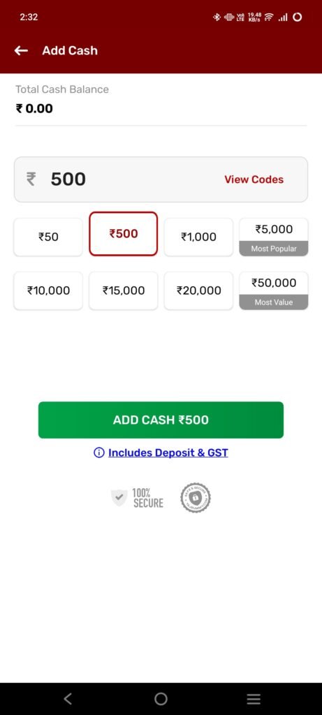 Taj Rummy Game में Add Cash कैसे करें?