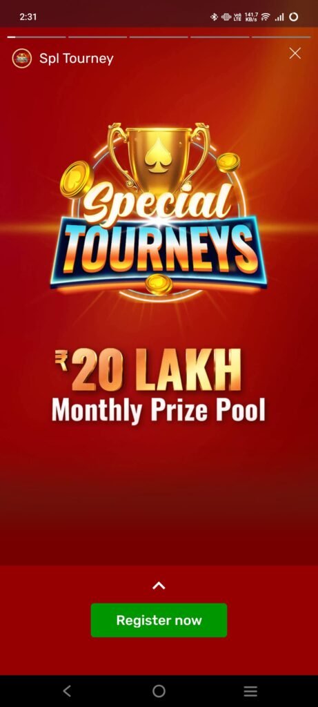 Taj Rummy App पर Special Tourneys – हर महीने ₹20 Lakh तक का Prize Pool